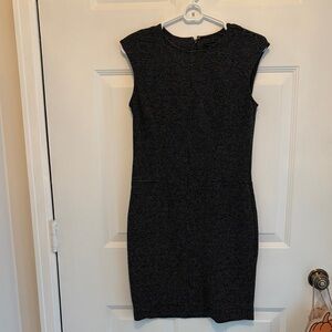 Ann Taylor Black Textured Mini Dress